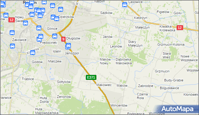 mapa Maków Nowy, Maków Nowy na mapie Targeo