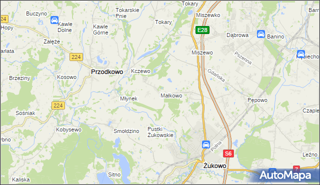 mapa Małkowo, Małkowo na mapie Targeo