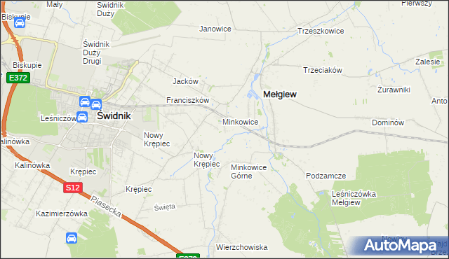 mapa Minkowice-Kolonia, Minkowice-Kolonia na mapie Targeo