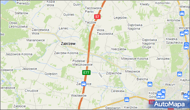 mapa Mleczków, Mleczków na mapie Targeo