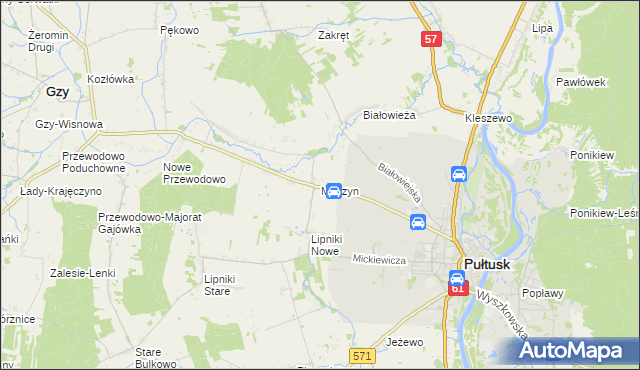 mapa Moszyn, Moszyn na mapie Targeo