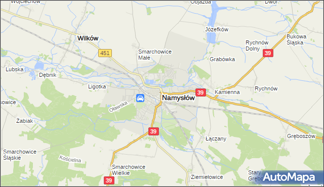 mapa Namysłów, Namysłów na mapie Targeo