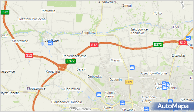 mapa Natalin gmina Jastków, Natalin gmina Jastków na mapie Targeo