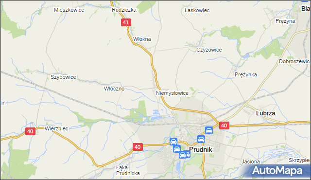 mapa Niemysłowice, Niemysłowice na mapie Targeo