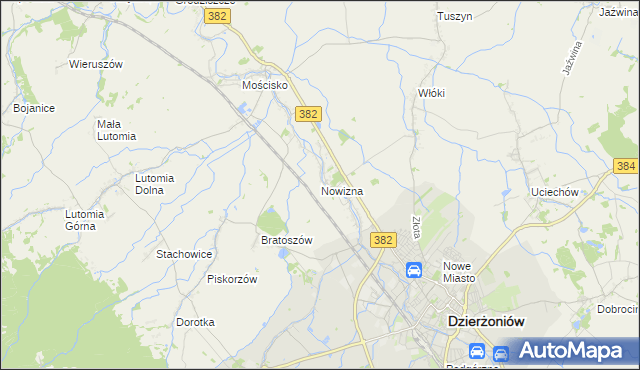mapa Nowizna gmina Dzierżoniów, Nowizna gmina Dzierżoniów na mapie Targeo