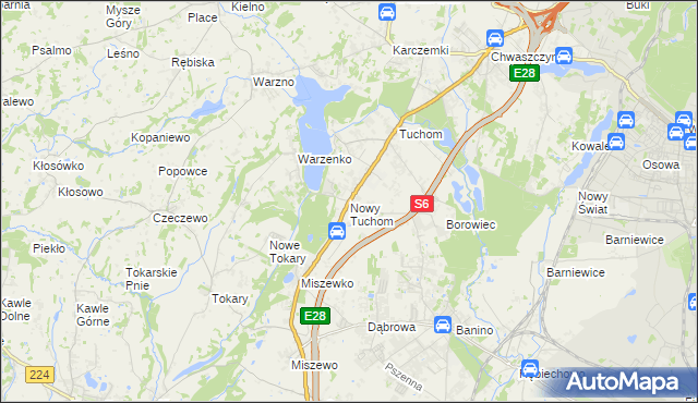 mapa Nowy Tuchom, Nowy Tuchom na mapie Targeo