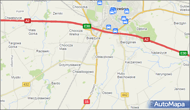 mapa Obłaczkowo, Obłaczkowo na mapie Targeo