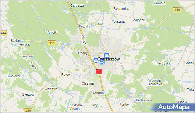 mapa Ostrzeszów, Ostrzeszów na mapie Targeo