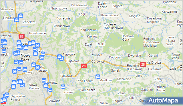 mapa Paszyn, Paszyn na mapie Targeo