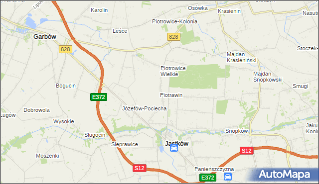 mapa Piotrawin gmina Jastków, Piotrawin gmina Jastków na mapie Targeo