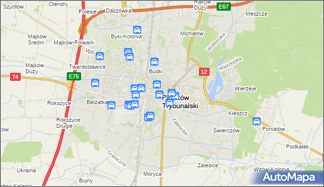 mapa Piotrków Trybunalski, Piotrków Trybunalski na mapie Targeo