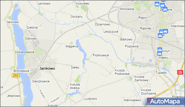 mapa Piotrkowice gmina Inowrocław, Piotrkowice gmina Inowrocław na mapie Targeo