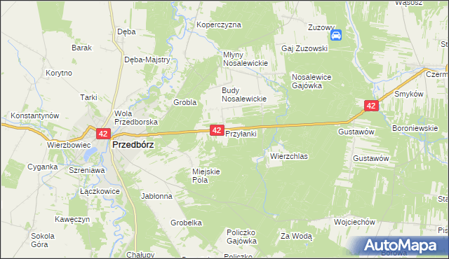 mapa Przyłanki, Przyłanki na mapie Targeo