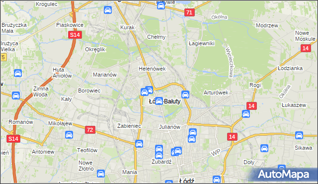mapa Radogoszcz gmina Łódź, Radogoszcz gmina Łódź na mapie Targeo
