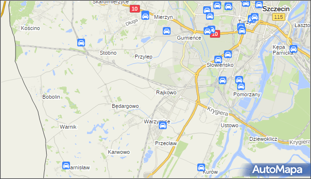 mapa Rajkowo, Rajkowo na mapie Targeo