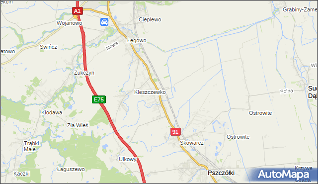 mapa Różyny, Różyny na mapie Targeo