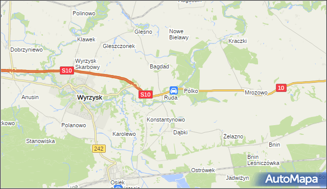 mapa Ruda gmina Wyrzysk, Ruda gmina Wyrzysk na mapie Targeo