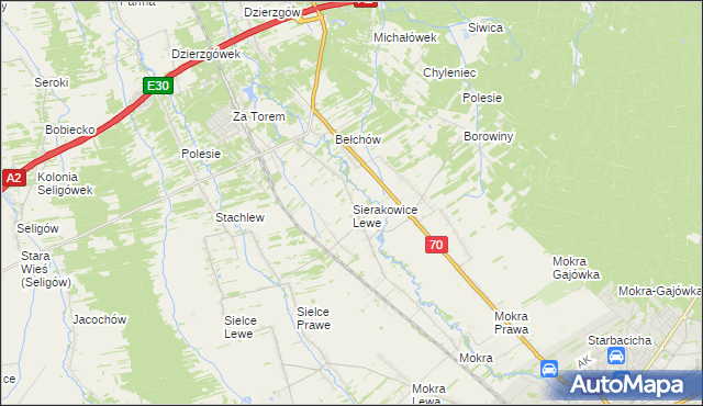 mapa Sierakowice Lewe, Sierakowice Lewe na mapie Targeo