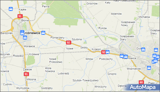 mapa Skłóty, Skłóty na mapie Targeo