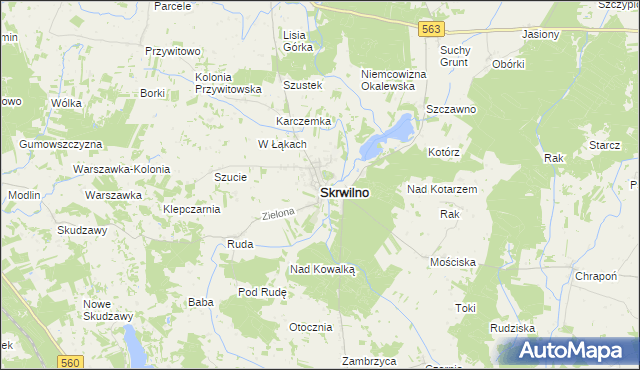 mapa Skrwilno, Skrwilno na mapie Targeo