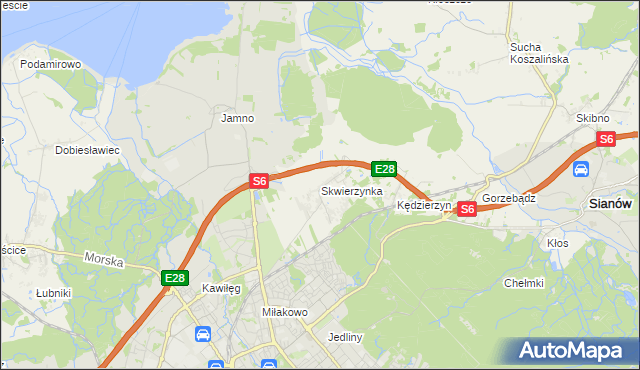 mapa Skwierzynka, Skwierzynka na mapie Targeo