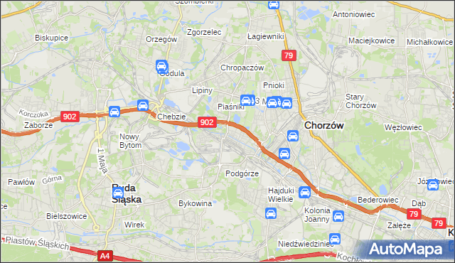 mapa Świętochłowice, Świętochłowice na mapie Targeo