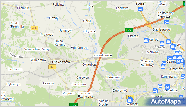 mapa Szczukowice, Szczukowice na mapie Targeo