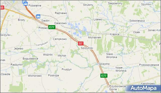 mapa Szczytniki gmina Załuski, Szczytniki gmina Załuski na mapie Targeo