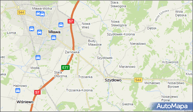 mapa Szydłówek gmina Szydłowo, Szydłówek gmina Szydłowo na mapie Targeo
