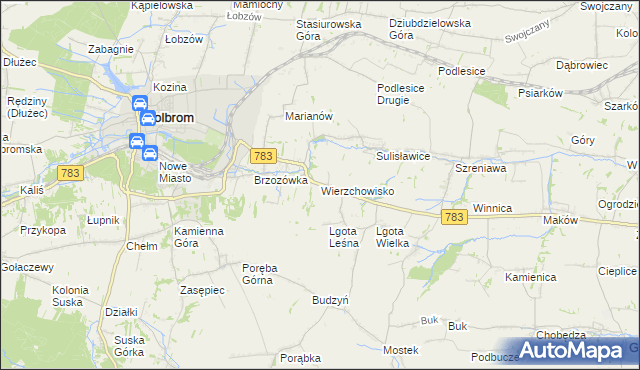 mapa Wierzchowisko gmina Wolbrom, Wierzchowisko gmina Wolbrom na mapie Targeo