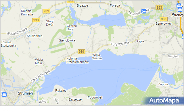 mapa Wisła Wielka, Wisła Wielka na mapie Targeo