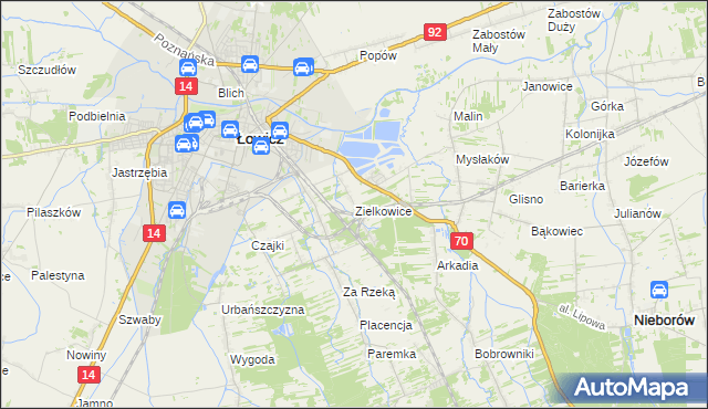 mapa Zielkowice, Zielkowice na mapie Targeo