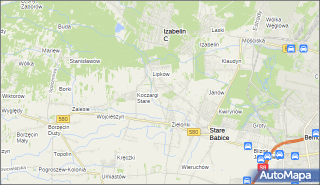 mapa Zielonki-Wieś, Zielonki-Wieś na mapie Targeo