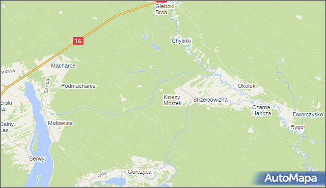 mapa Księży Mostek, Księży Mostek na mapie Targeo