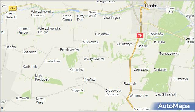 mapa Leopoldów gmina Lipsko, Leopoldów gmina Lipsko na mapie Targeo