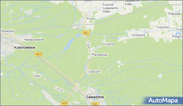 mapa Pietraszów, Pietraszów na mapie Targeo