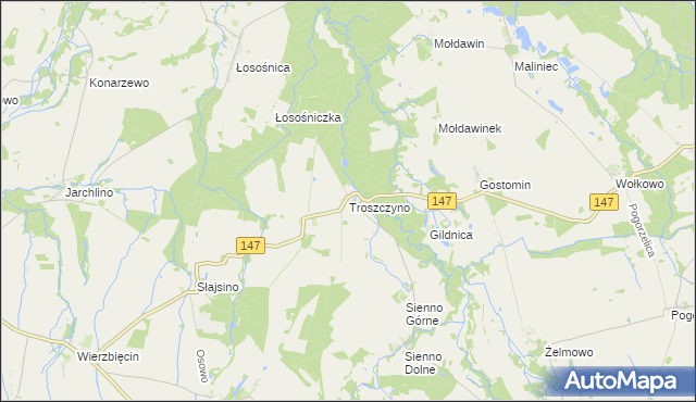 mapa Troszczyno, Troszczyno na mapie Targeo