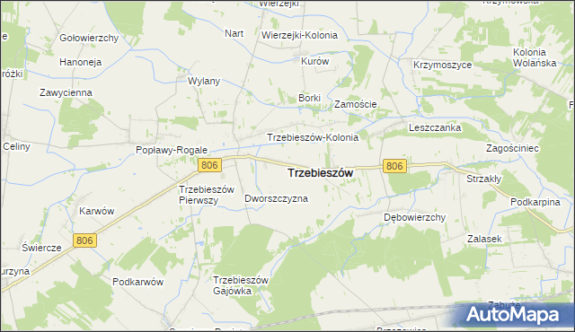 mapa Trzebieszów, Trzebieszów na mapie Targeo