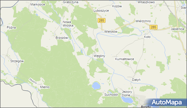 mapa Węgliny, Węgliny na mapie Targeo