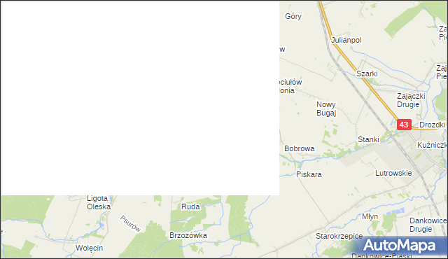 mapa Borek gmina Rudniki, Borek gmina Rudniki na mapie Targeo