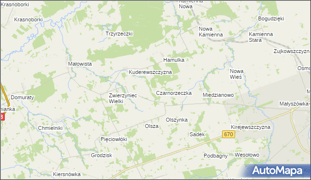 mapa Czarnorzeczka, Czarnorzeczka na mapie Targeo