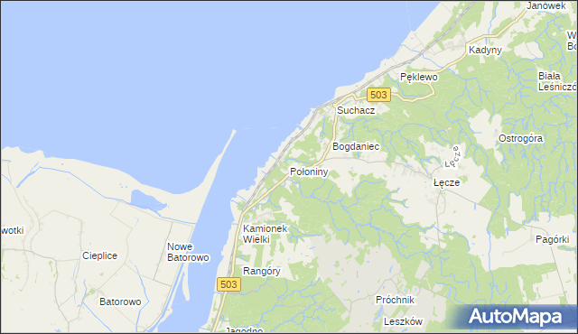 mapa Połoniny, Połoniny na mapie Targeo