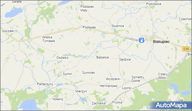 mapa Babalice, Babalice na mapie Targeo