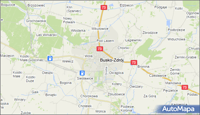 mapa Busko-Zdrój, Busko-Zdrój na mapie Targeo