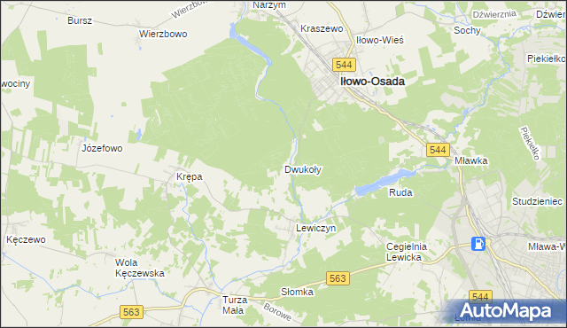 mapa Dwukoły, Dwukoły na mapie Targeo