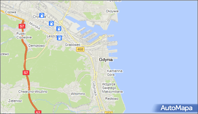 mapa Gdyni, Gdynia na mapie Targeo