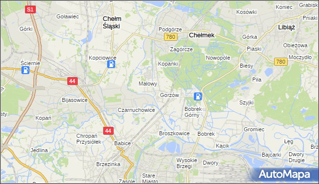 mapa Gorzów, Gorzów na mapie Targeo