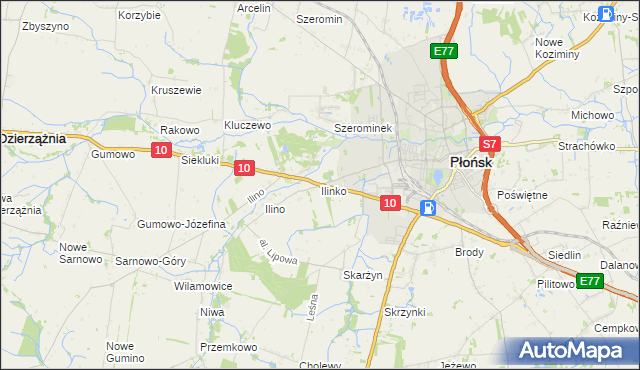 mapa Ilinko, Ilinko na mapie Targeo