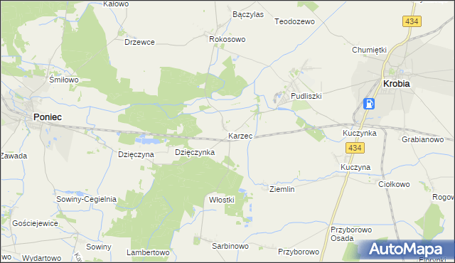 mapa Karzec, Karzec na mapie Targeo