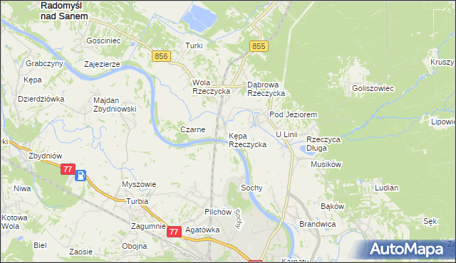 mapa Kępa Rzeczycka, Kępa Rzeczycka na mapie Targeo